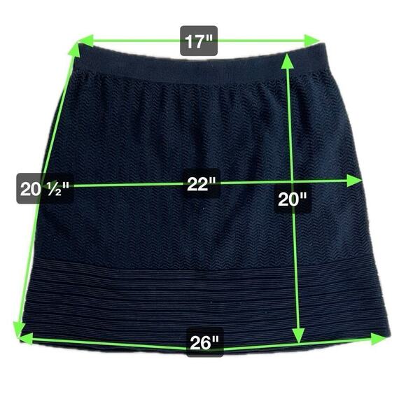 CAbi Ribbed Chevron Knit Navy Blue A-Line Sweater Skirt Size L - Picture 5 of 9